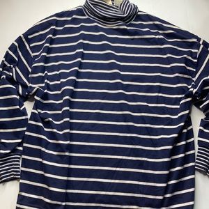 Vintage striped mock turtleneck medium
